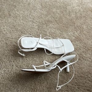 Zara White stripe sandals